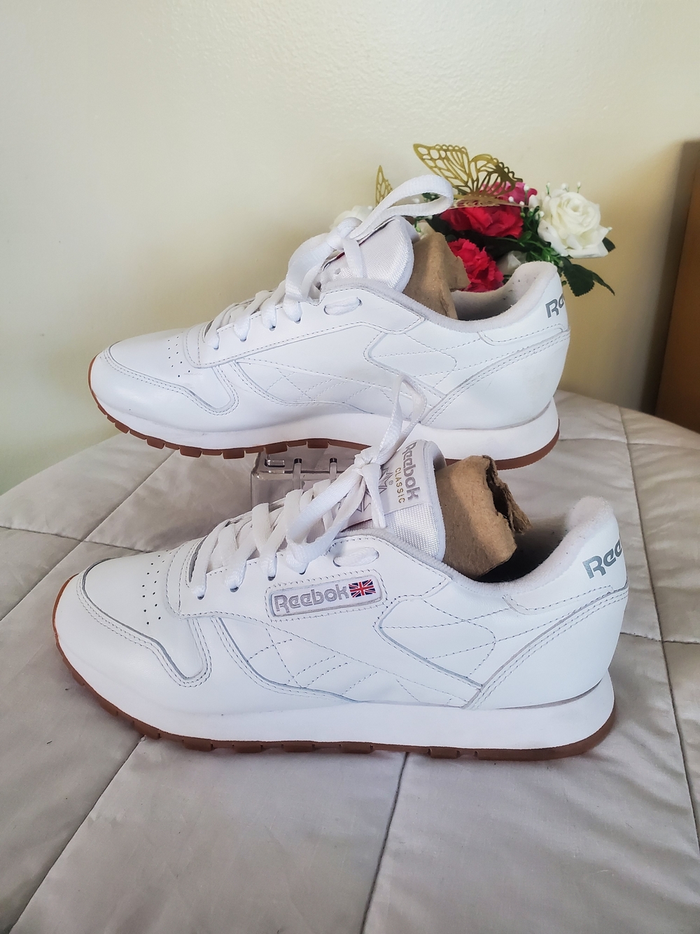 Reebok Classic Leather Women's Sneakers in White Size 8 - Picture 8 of 8